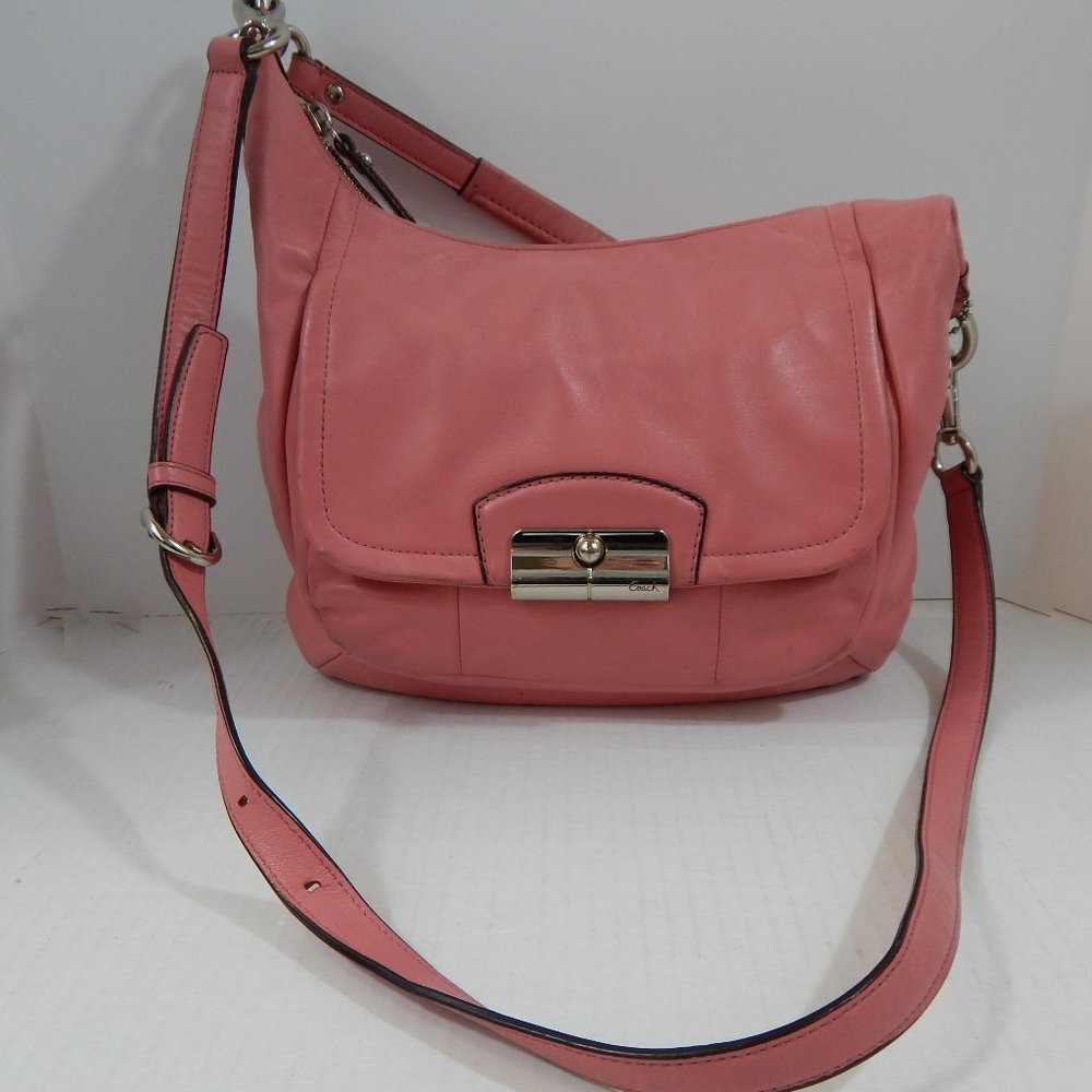 COACH Handbag Leather Kristin Pink Crossbody and Shoulder Straps